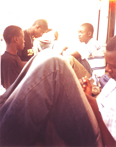 Avec mes amis au balcon pour faire du th�